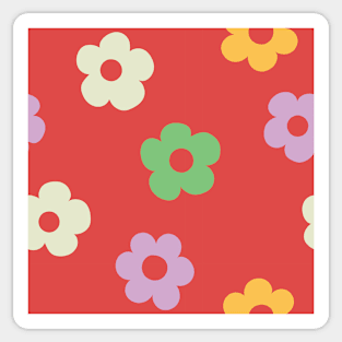 Chunky Retro Flowers - Bright & Colorful Cherry Combo Sticker